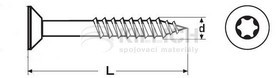 Chipboard screws countersunk head with torx, part thread