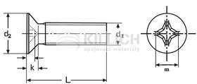 Cross recessed countersunk (flat) head screws DIN 965