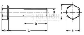 Hexagon head screw part thread DIN 931