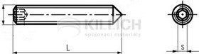 Hexagon socket set screws with cone point