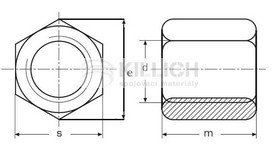 Coupling nut hexagon nuts 3xd DIN 6334