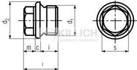 Hexagon socket screw plug, cylindrical thread