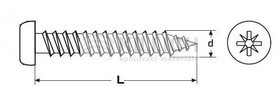 Chipboard screw, pan head, pozidriv