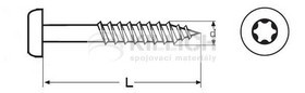 Chipboard screw pan head, torx