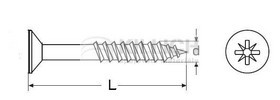 Chipboard screw countersunk head, pozidriv, part thread