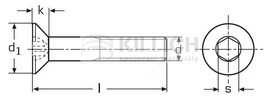 Hexagon socket countersunk head screw DIN 7991