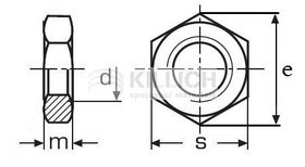 Hexagon thin nut, fine thread DIN 439