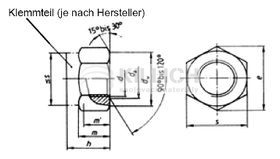 Prevailing torque type hexagon nut DIN 6925