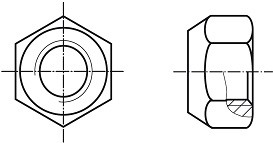 Prevailing torque type hexagon nut all-metal DIN 980