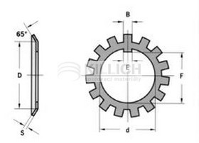 Washer under KM nut DIN 5406