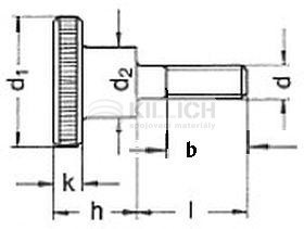 Knurled thumb screw, high type DIN 464