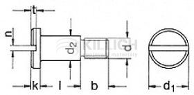 Slotted pan head screw with shoulder DIN 923