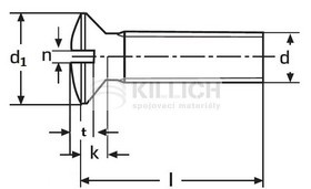 Slotted raised countersunk (oval) head screw DIN 964