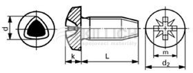 Cross recessed pan head thread forming screw DIN 7500C