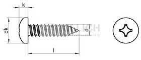 Cross recessed pan head tapping screw DIN 7981C