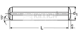 Grooved pin, full length parallel grooved DIN 1473