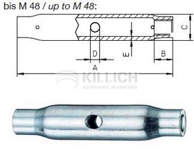 Turnbuckle made from tube or bar DIN 1478