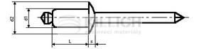 Blind rivet dome head with break mandrel DIN 7337A