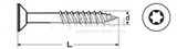 Chipboard screws countersunk head with torx, part thread