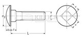 Mushroom head square neck bolts DIN 603