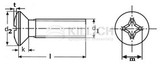 Cross recessed raised countersunk head screws DIN 966