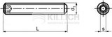 Hexagon socket set screws with flat point