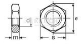 Hexagon thin nut, unchamfered DIN 439