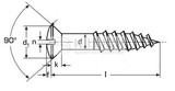 Slotted raised countersunk (oval) head wood screw