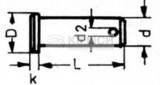 Clevis pin with head DIN 1444