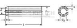 Spring type straight pin, slotted DIN 1481