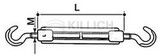 Turnbuckles hook & hook type DIN 1480