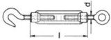 Turnbuckles hook & eye type DIN 1480