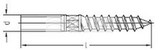 Dowel screw with wood and metric thread