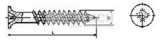 Drywall screw coarse, bugle head, Phillips recess