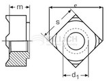 Square weld nut DIN 928