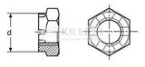 Hexagon thin slotted and castle nut DIN 937