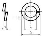 Spring lock washer with square ends DIN 127B