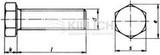 Hexagon head screw, full thread ISO 4017