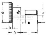 Knurled thumb screw, high type DIN 464