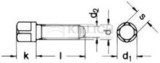 Square head bolt, half dog point with collar, oval half dog point DIN 480