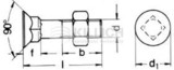 Flat countersunk square neck bolt with short square DIN 608