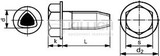 Thread forming screw hexagon head with flange and met DIN 7500D