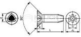 Thread forming screw with countersunk head DIN 7500M