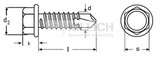 Self-drilling hexagon head screw with collar DIN 7504K