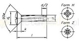 Cross recessed mushroom head thread cutting screw DIN 7516E