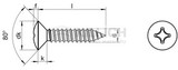 Cross recessed raised countersunk head tapping screw DIN 7983