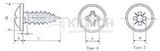 Cross recessed pan head tapping screw with collar DIN 968