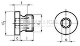 Hexagon socket screw plug, cylindrical thread DIN 908