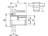 Blind rivet nut open with flat head