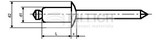 Blind rivet dome head with break mandrel DIN 7337A